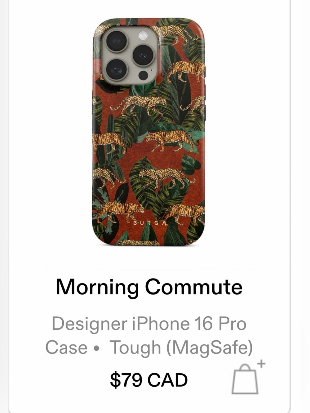 Burga Designer iPhone 16 Pro Case - Rust Green Pattern